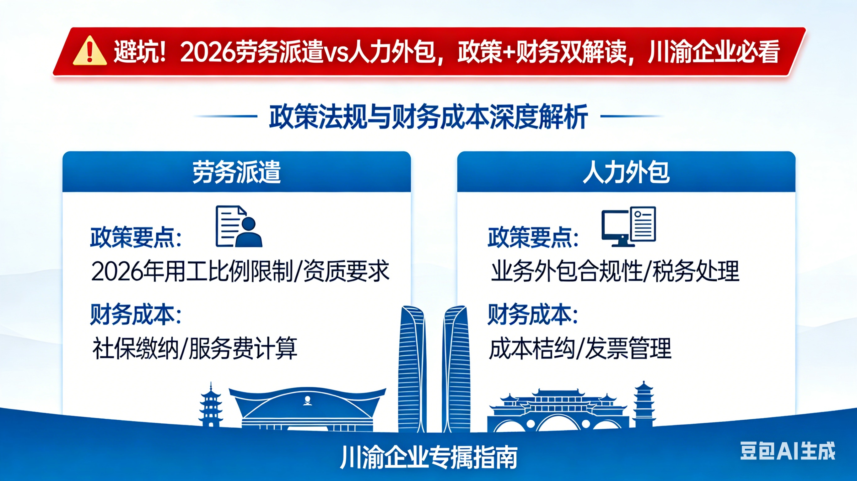 避坑！2026劳务派遣vs人力外包，政策+财务双解读，川渝企业必看