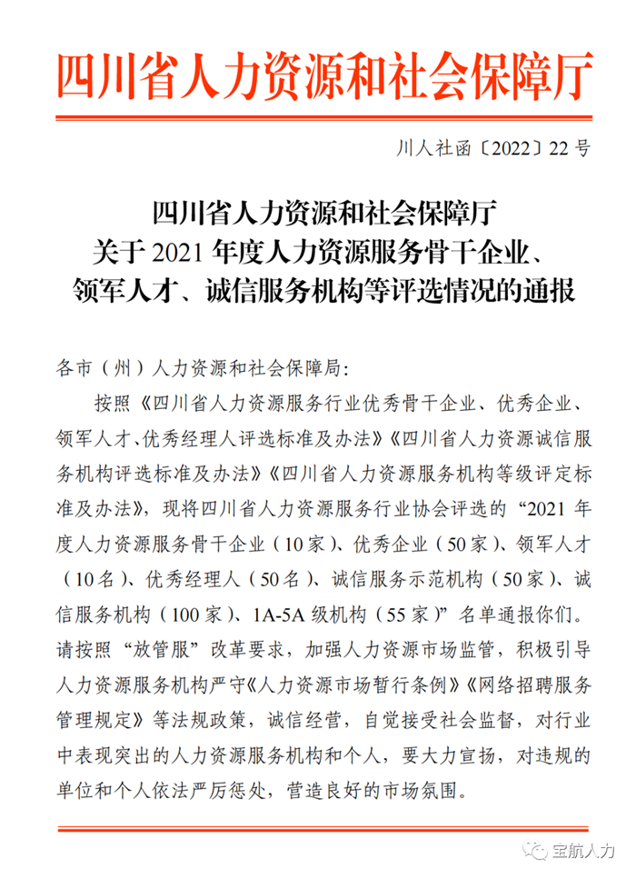 2021年度人力资源服务行业优秀企业、优秀经理人、诚信服务示范机构